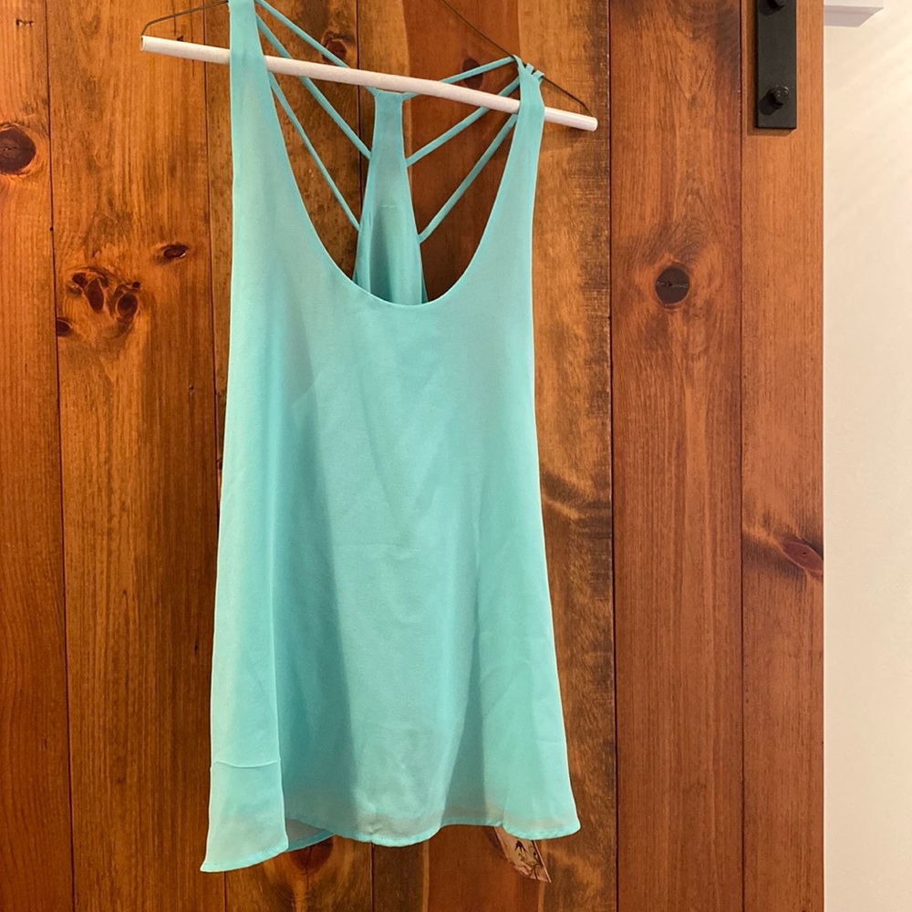 Boutique Strappy Racerback Tank, Mint Green, Size L. NWT
